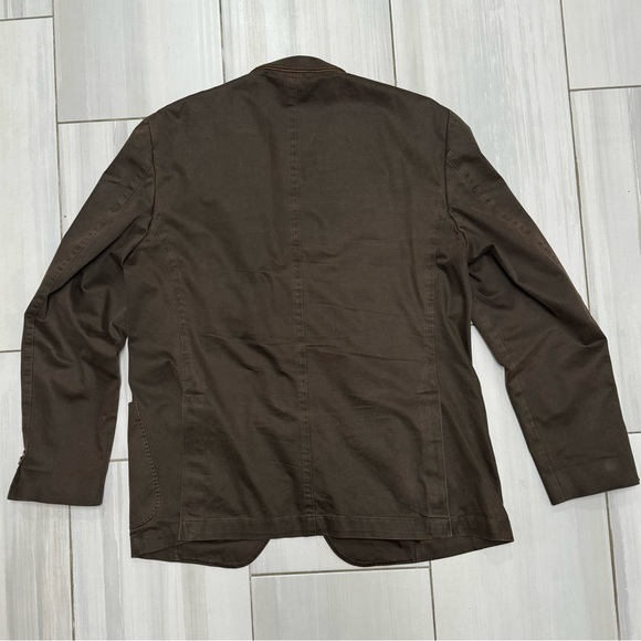 Kroon Mens Blazer Sport Coat Two Button Casual Jacket Brown 46L Suit Soft - Picture 9 of 11